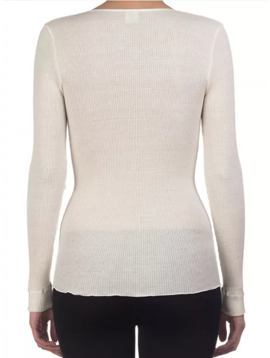 Oscalito Long-sleeved top champagne WOOLEN SILK Oscalito Long-sleeved top champagne WOOLEN SILK