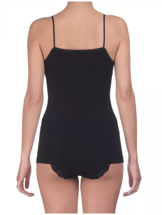 Oscalito Débardeur lisse noir LAINE ET SOIE Oscalito Débardeur lisse noir LAINE ET SOIE