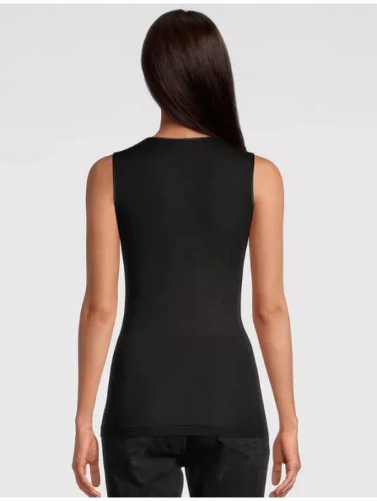 Oscalito Tank top black WOOLEN SILK Oscalito Tank top black WOOLEN SILK