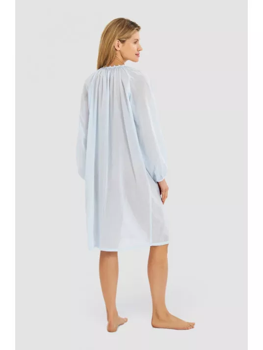 Feraud Chemise de nuit bleu voile COTON Feraud Chemise de nuit bleu voile COTON