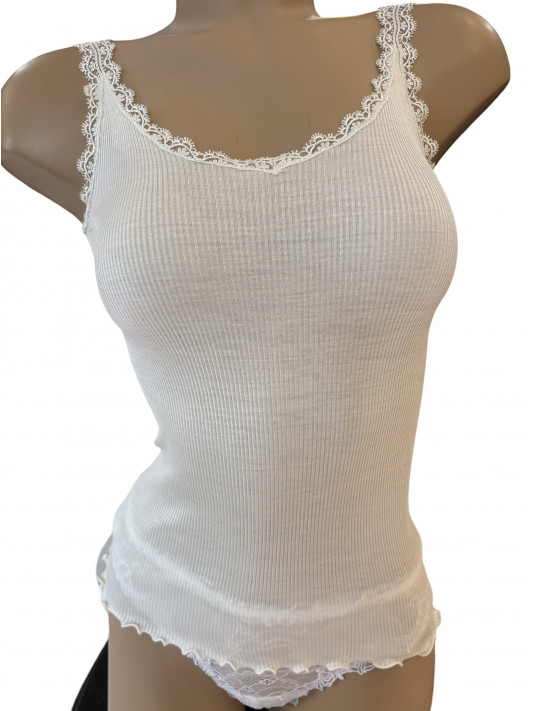 Moretta Tank top ivory sILK