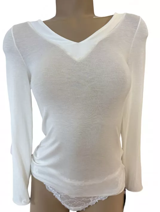 Long-sleeved top cream MODAL CASHMERE Long-sleeved top cream MODAL CASHMERE
