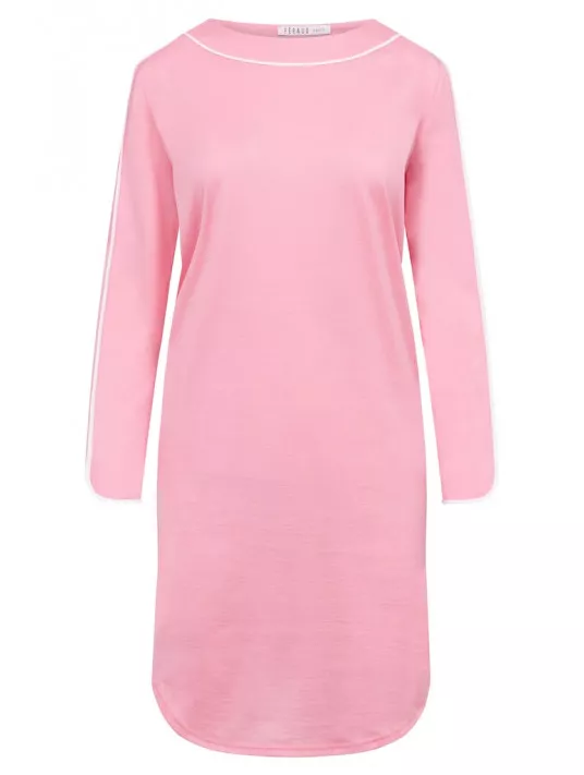 Feraud Chemise de nuit rose à manches longues COTON Feraud Chemise de nuit rose à manches longues COTON