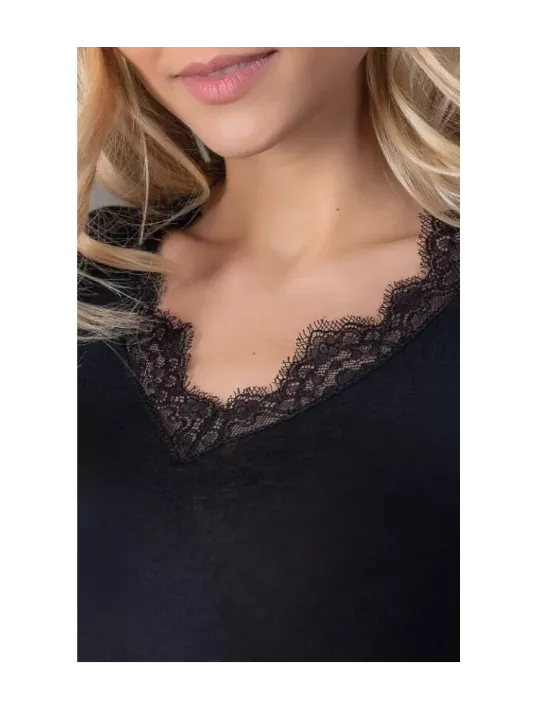 Moretta Top dentelle MODAL et CACHEMIRE Moretta Top dentelle MODAL et CACHEMIRE