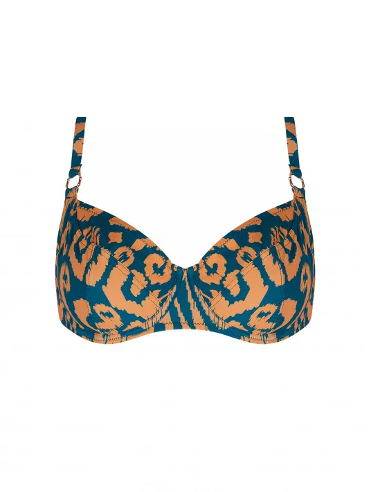 Antigel Fitting cup bra LA BALINAISE green orange ikat Antigel Fitting cup bra LA BALINAISE green orange ikat