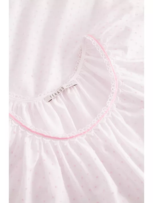 Feraud Short-sleeved nightgown pink dots COTTON Feraud Short-sleeved nightgown pink dots COTTON