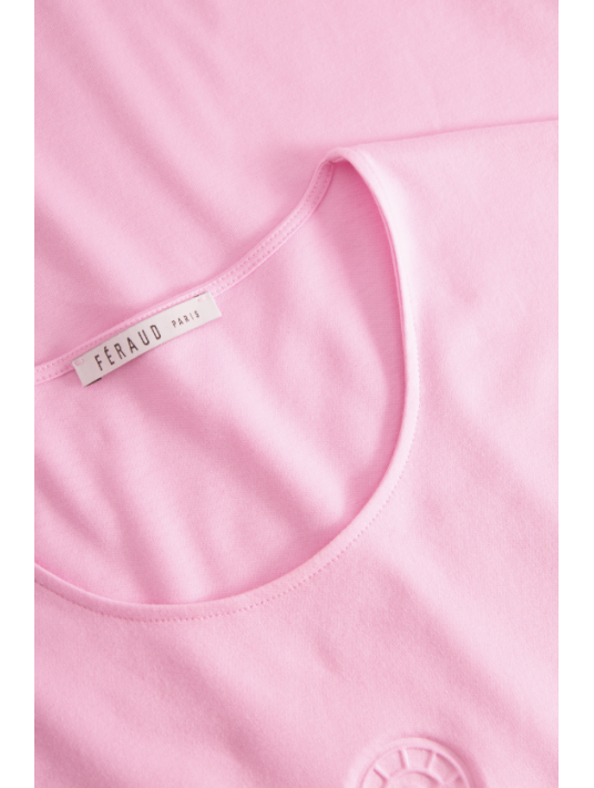 Liquette manches courtes en coton rose HIGH CLASS