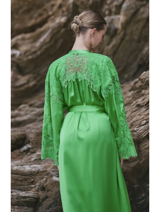 Marjolaine Long silk dressing gown APOLLINE