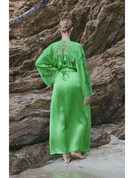 Marjolaine Long silk dressing gown APOLLINE
