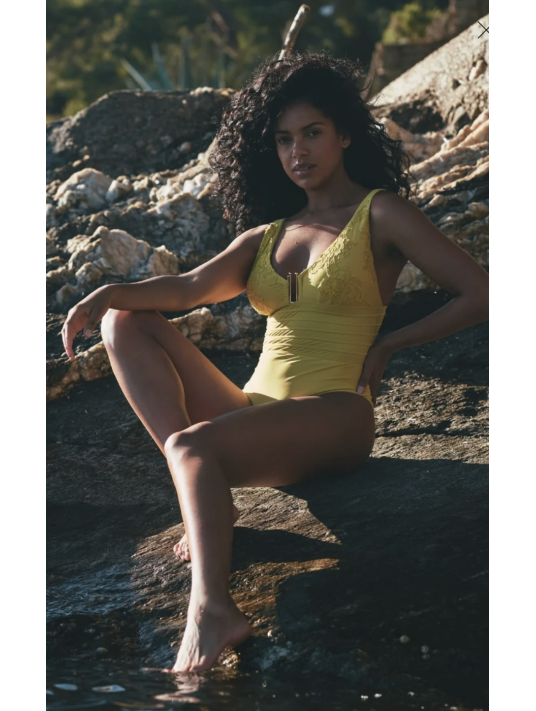 MARJOLAINE Maillot de bain une pièce citron