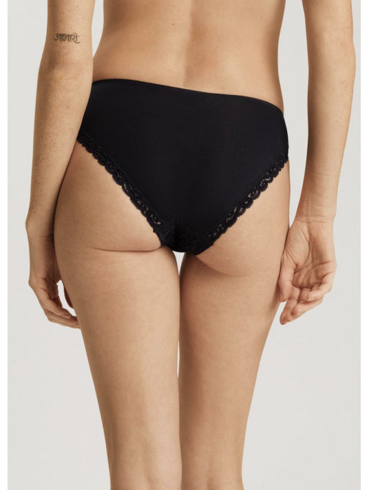 Hanro Culotte dentelle coton noir MOMENTS