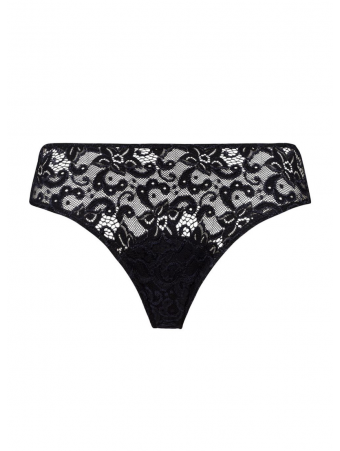 Hanro Culotte dentelle coton noir MOMENTS