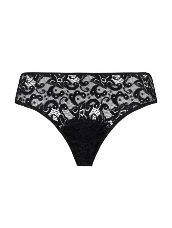 Hanro Culotte dentelle coton noir MOMENTS