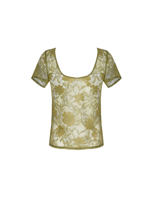 Top vert DENTELLE REBELLE