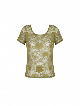 Top vert DENTELLE REBELLE