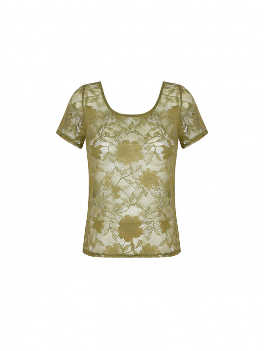 Top vert DENTELLE REBELLE
