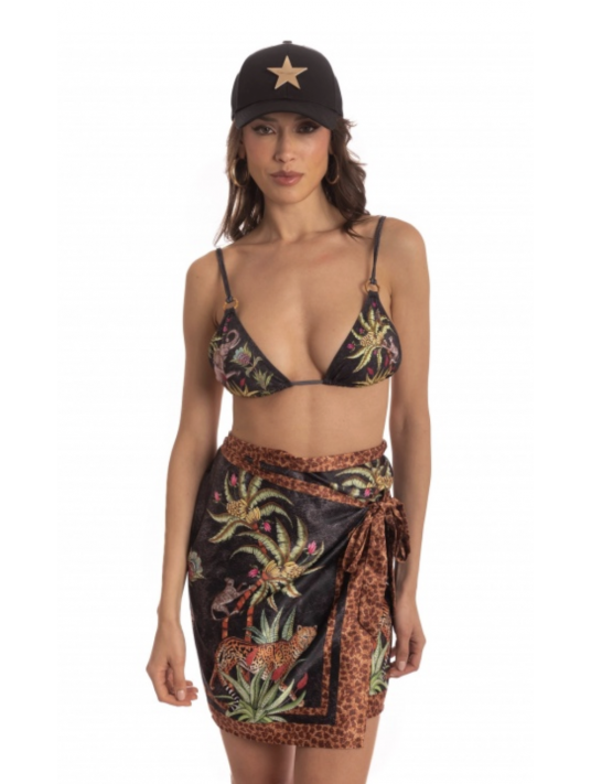 PIN UP Jupe paréo SAFARI noir