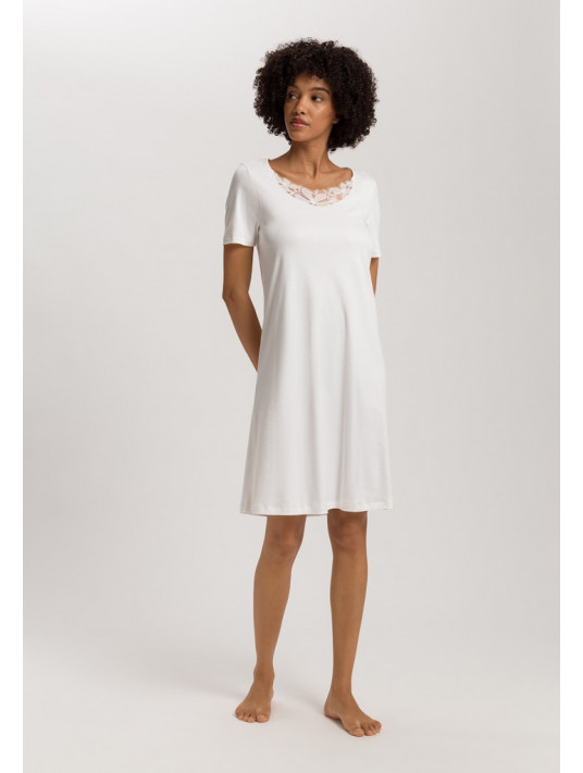 Hanro Short-sleeved cotton nightdress KALEA