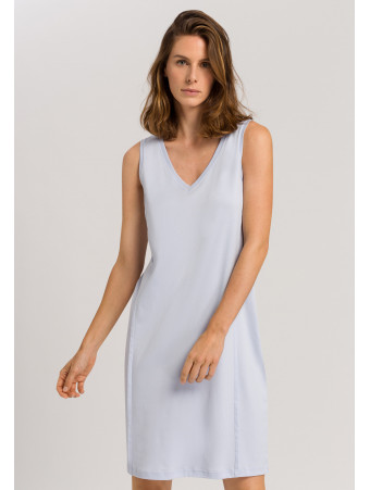 Hanro Sleeveless blue cotton nightgown PURE ESSENCE