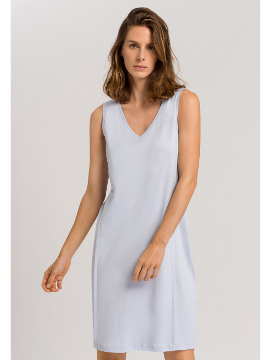Hanro Sleeveless blue cotton nightgown PURE ESSENCE