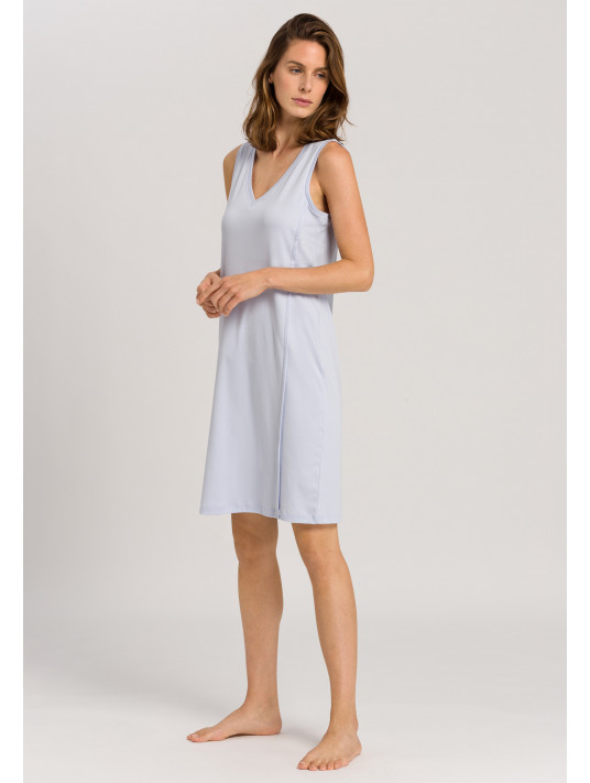 Hanro Chemise de nuit sans manches bleu PURE ESSENCE
