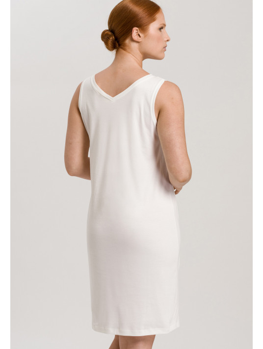 Hanro Chemise de nuit sans manches blanc PURE ESSENCE