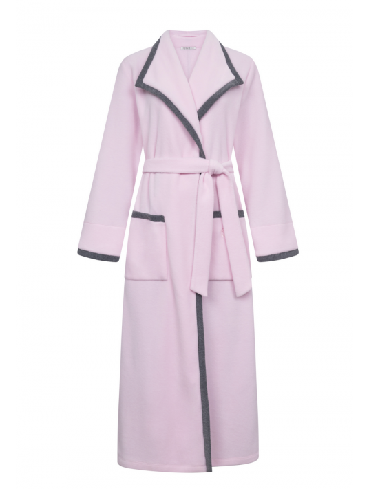 Pink Fleece wrap-around dressing gown