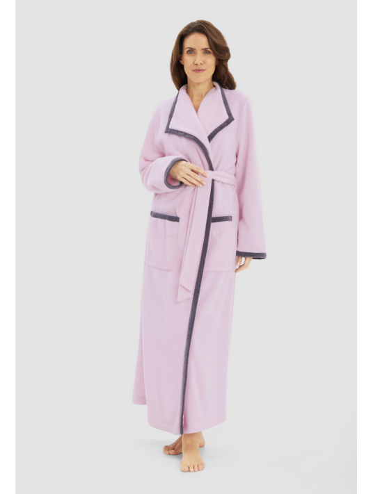 Pink Fleece wrap-around dressing gown