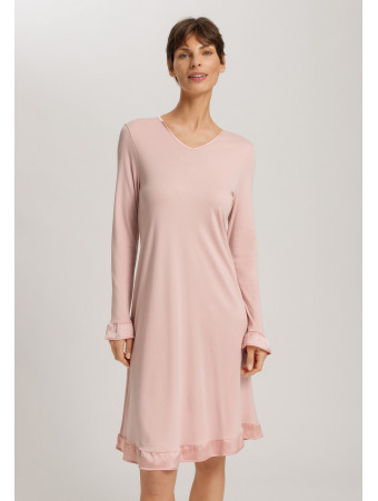HANRO Powder pink long-sleeved nightdress CLAIRE
