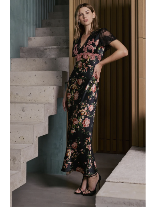 Marjolaine Long silk dress BERNADETTE