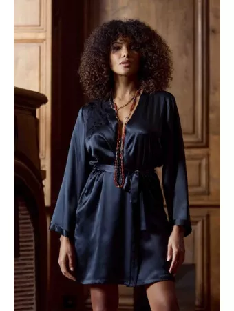 MARJOLAINE Short silk dressing gown BACCARAT