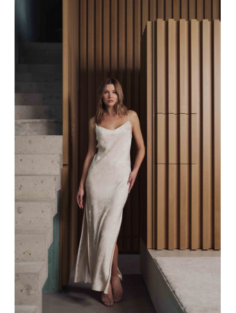 MARJOLAINE Long satin nightie BEATRICE