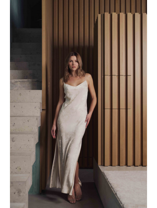 MARJOLAINE Long satin nightie BEATRICE