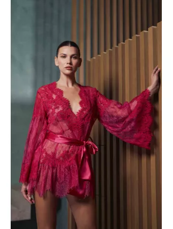 MARJOLAINE Pink lace kimono BROOKE