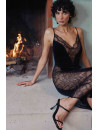 MARJOLAINE Long black velvet nightie BILLIE