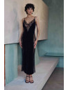 MARJOLAINE Long black velvet nightie BILLIE