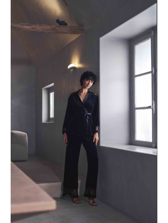 MARJOLAINE Pyjama en velours noir BILLIE