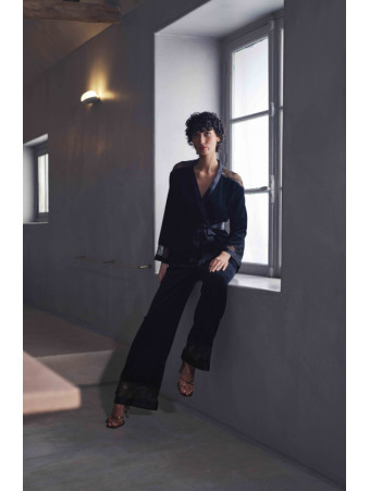 MARJOLAINE Pyjama en velours noir BILLIE