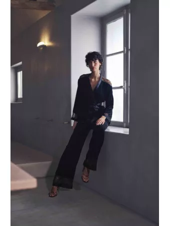 MARJOLAINE Pyjama en velours noir BILLIE