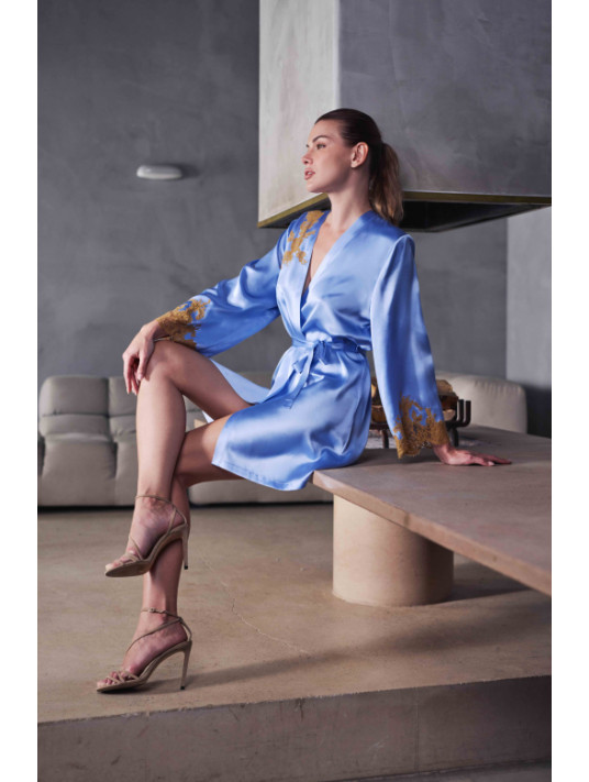 MARJOLAINE Short silk kimono BENEDICTE