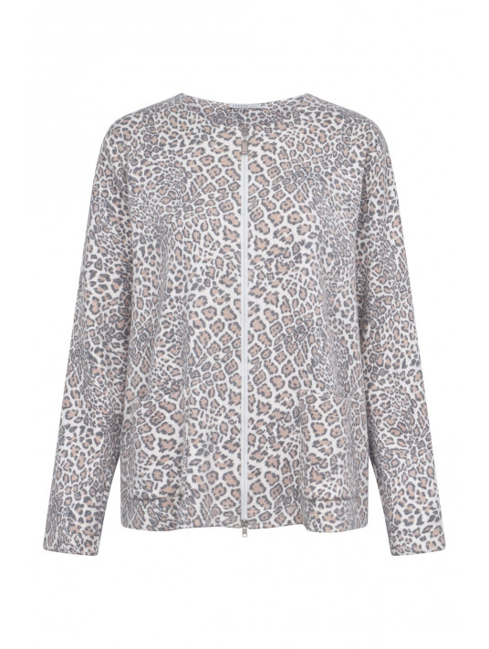 FÉRAUD Leopard Print Zip Jacket