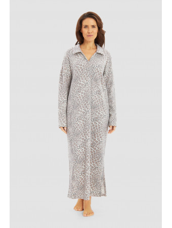 FÉRAUD Long Leopard Print Loungewear Dress