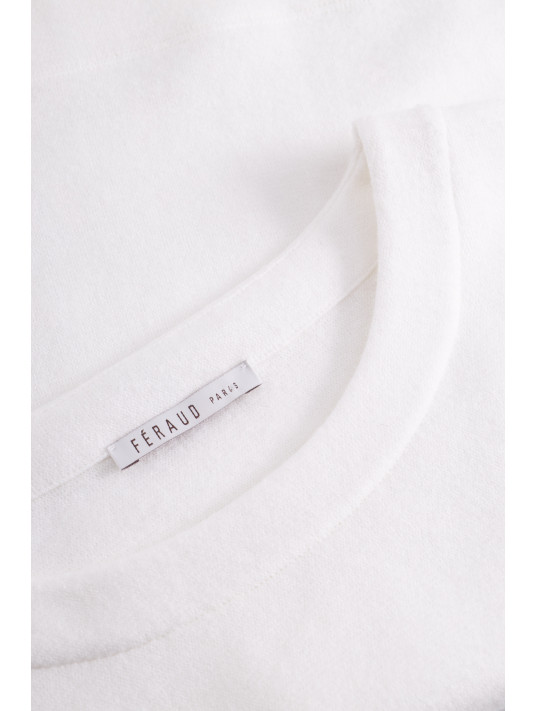 FÉRAUD White Loungewear Top with Leopard Print