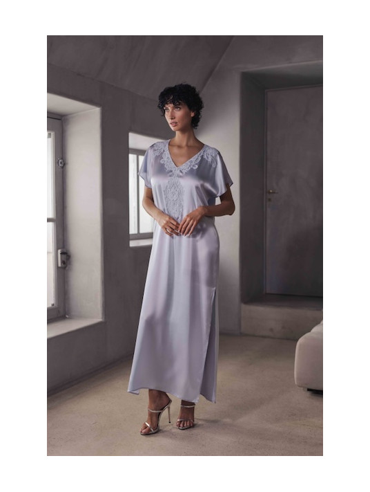 MARJOLAINE Long silk nightdress BRANDA