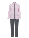 Long sleeved pink gray fleece pyjama - Louis Féraud