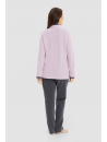 Long sleeved pink gray fleece pyjama - Louis Féraud