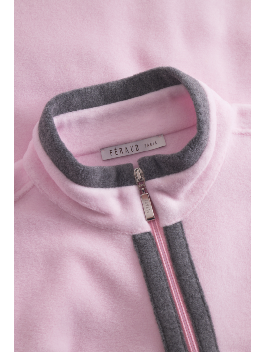 Long sleeved pink gray fleece pyjama - Louis Féraud