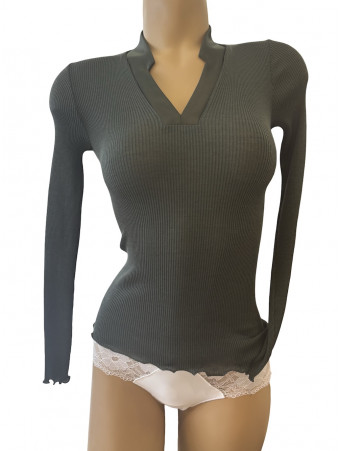 Oscalito Long-sleeved bosco top WOOLEN SILK