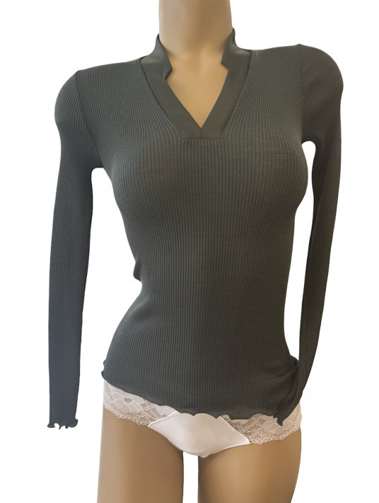 Oscalito Long-sleeved bosco top WOOLEN SILK