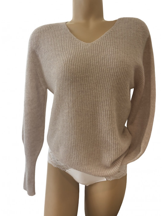 Long-sleeved Sweater beige WOOLEN ALPACA